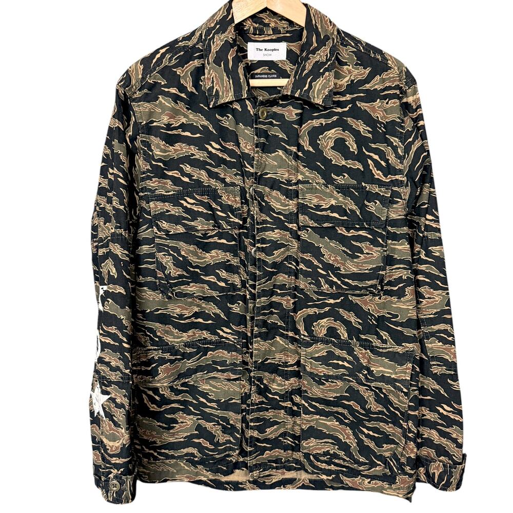 The Kooples Show Tiger Camo Button Up Shirt Jacket Shacket Men's Small Japanese